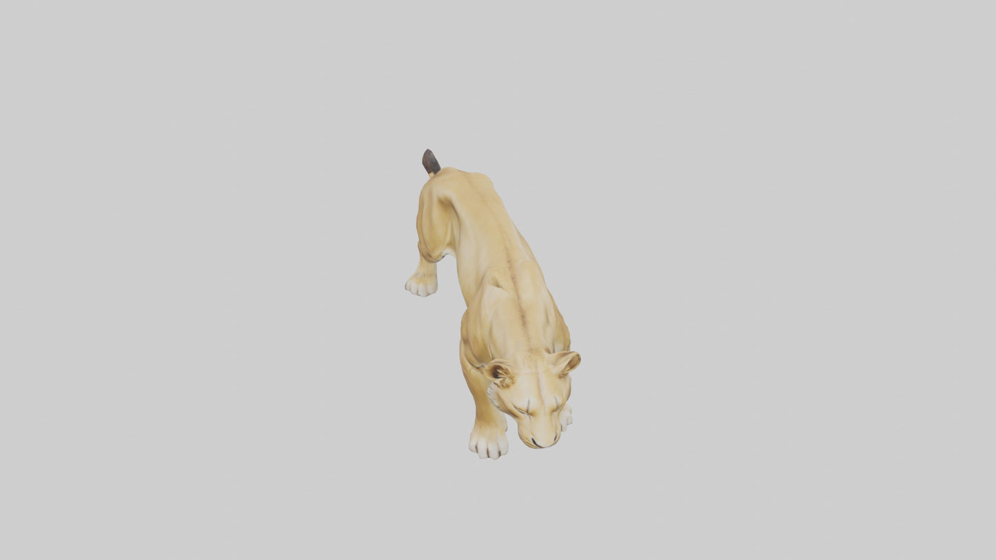 3D model Lioness hunting model VR / AR / low-poly