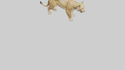 3D model Lioness hunting model VR / AR / low-poly