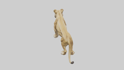 3D model Lioness hunting model VR / AR / low-poly