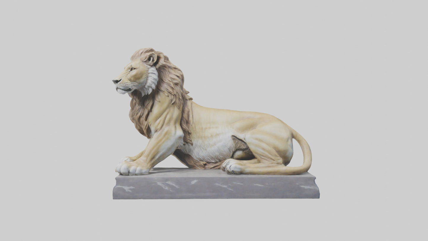 3D model Lioness statue model VR / AR / low-poly