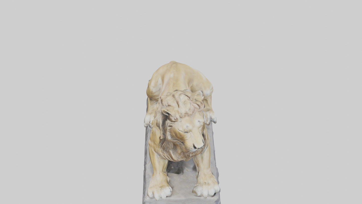 3D model Lioness statue model VR / AR / low-poly