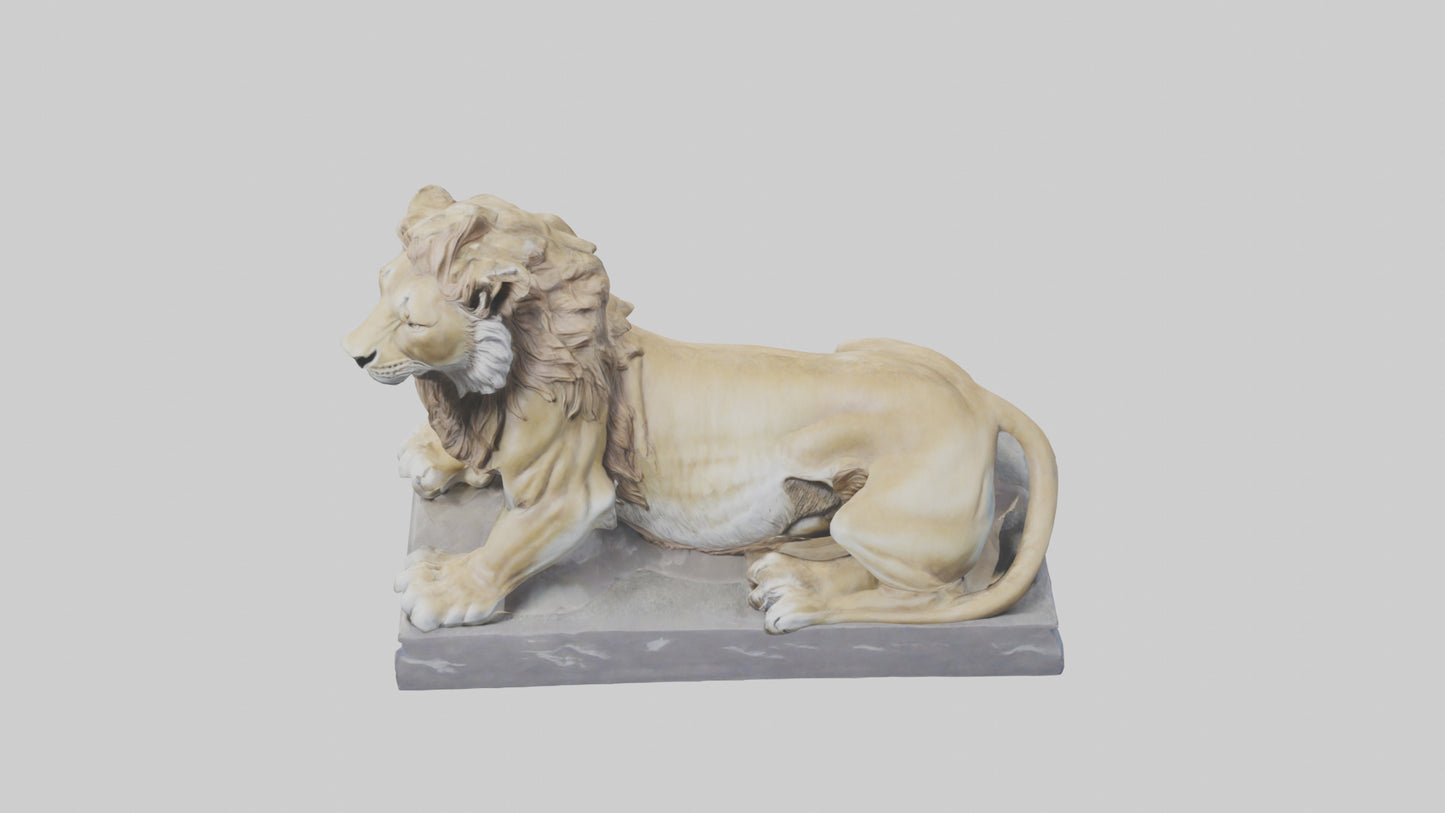 3D model Lioness statue model VR / AR / low-poly