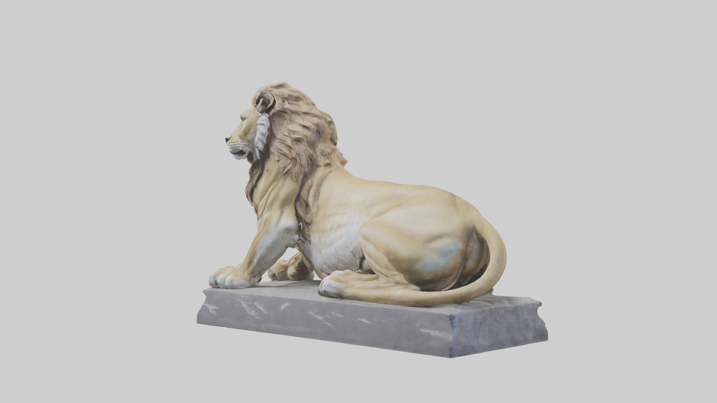 3D model Lioness statue model VR / AR / low-poly