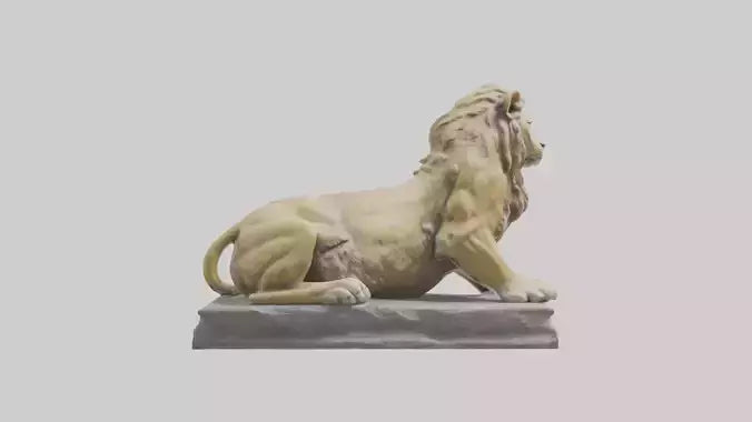 3D model Lioness statue model VR / AR / low-poly
