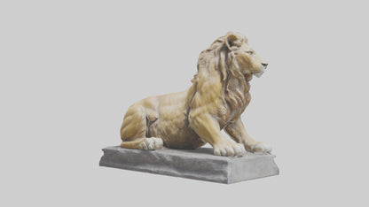 3D model Lioness statue model VR / AR / low-poly