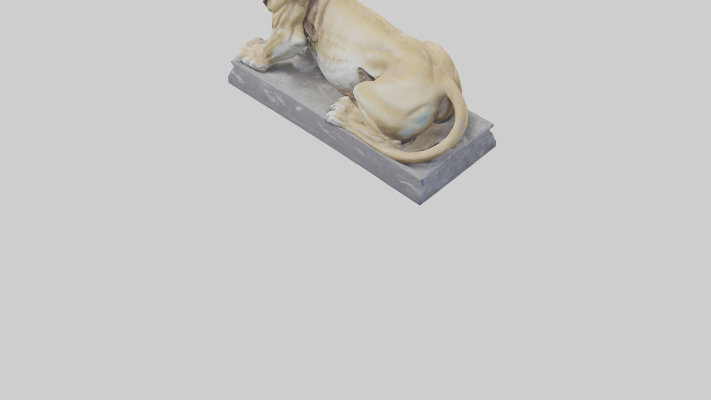 3D model Lioness statue model VR / AR / low-poly