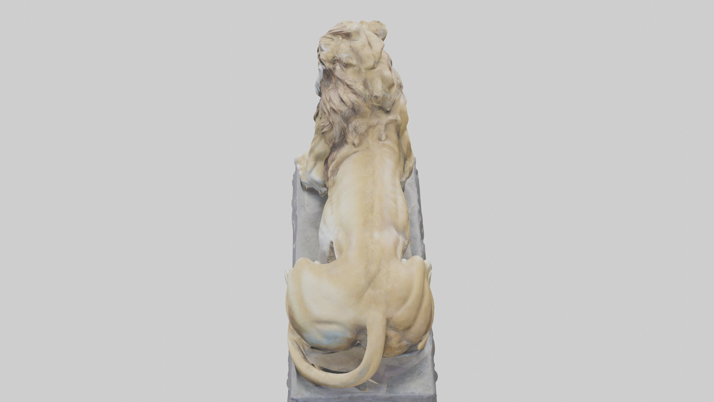 3D model Lioness statue model VR / AR / low-poly