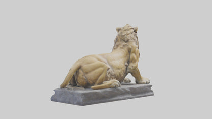 3D model Lioness statue model VR / AR / low-poly