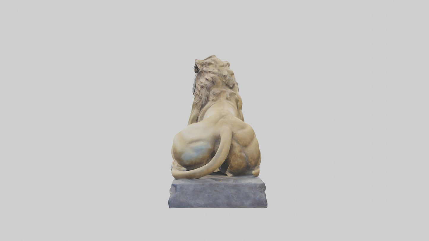 3D model Lioness statue model VR / AR / low-poly
