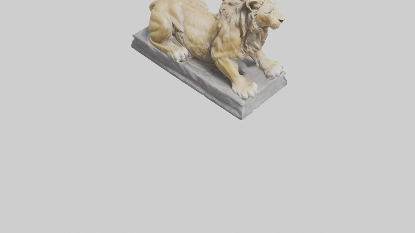 3D model Lioness statue model VR / AR / low-poly