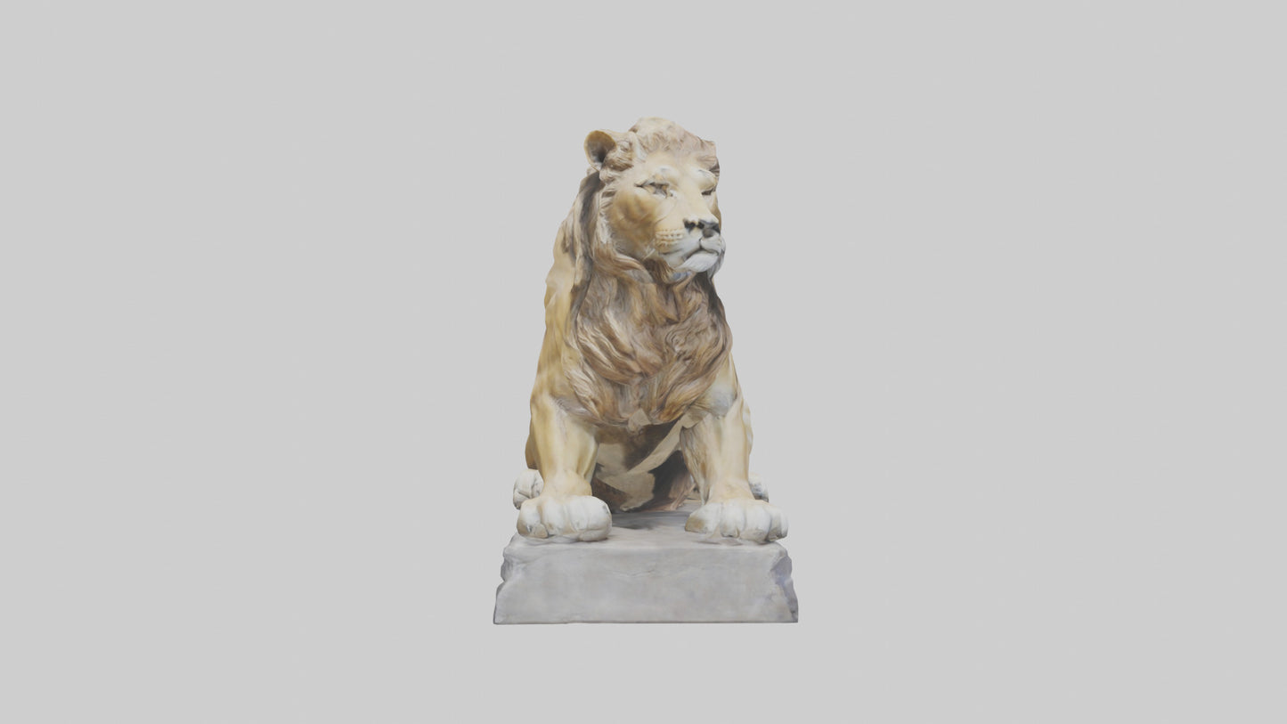3D model Lioness statue model VR / AR / low-poly