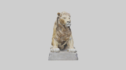 3D model Lioness statue model VR / AR / low-poly