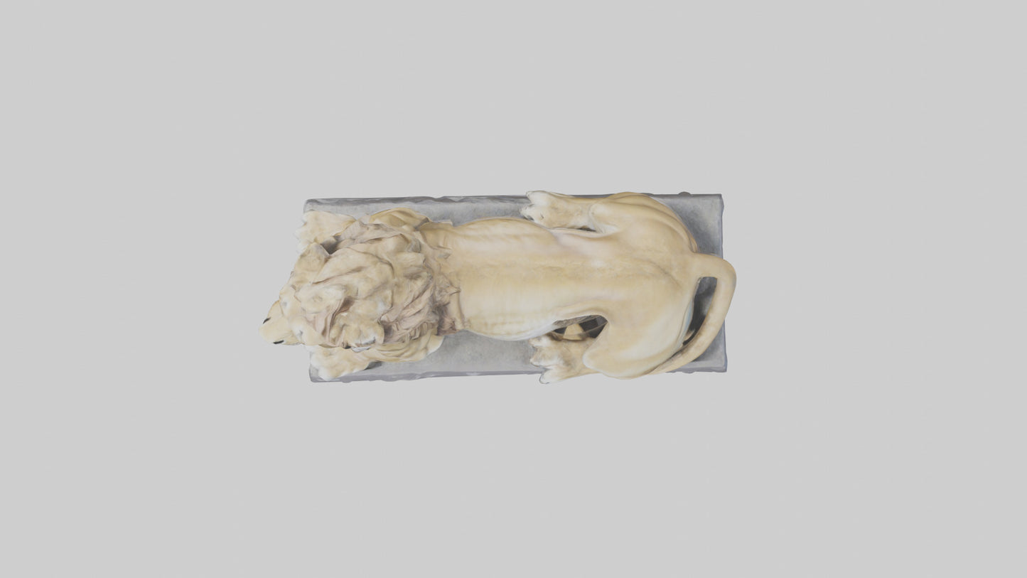 3D model Lioness statue model VR / AR / low-poly