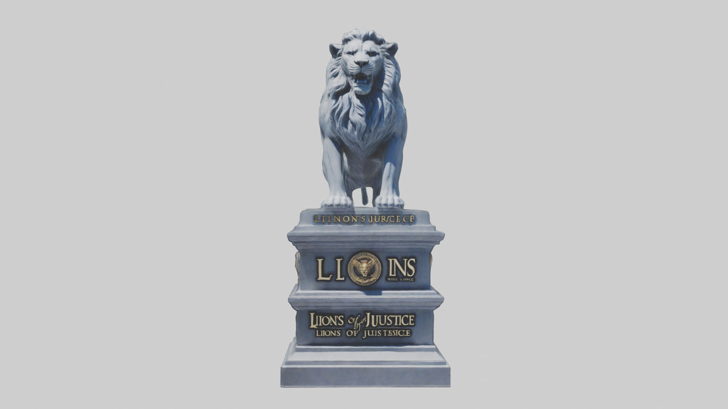 3D model Lions of Justice statue model VR / AR / low-poly