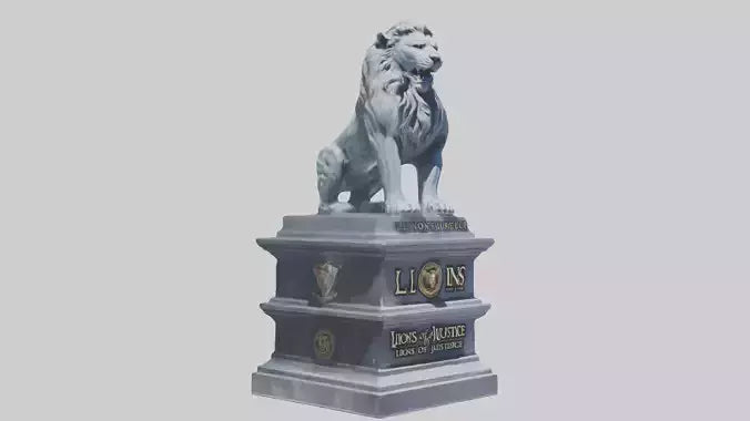 3D model Lions of Justice statue model VR / AR / low-poly