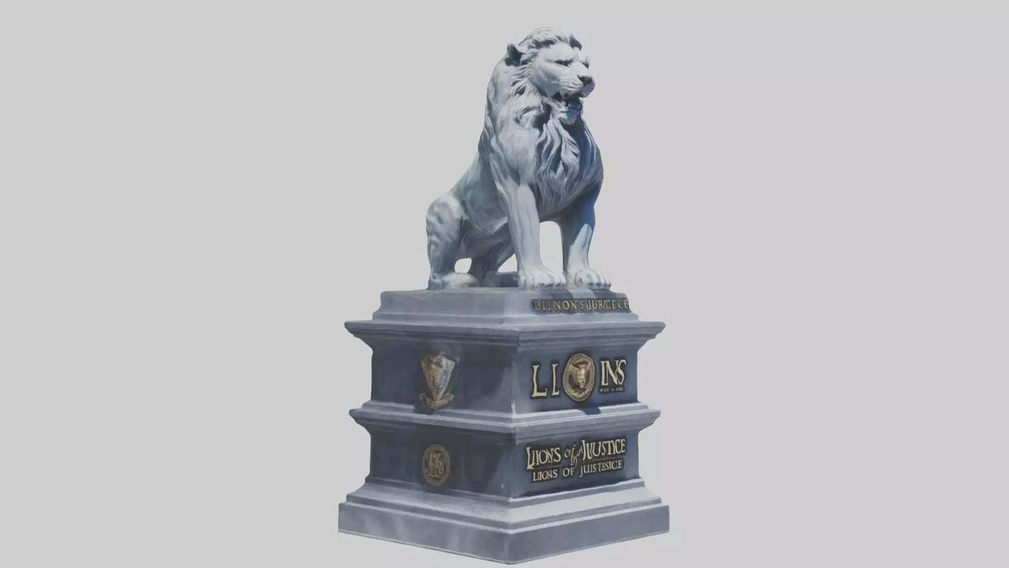 3D model Lions of Justice statue model VR / AR / low-poly