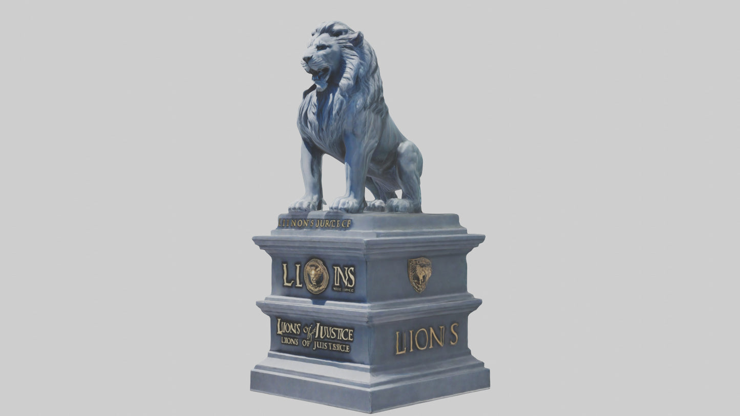 3D model Lions of Justice statue model VR / AR / low-poly