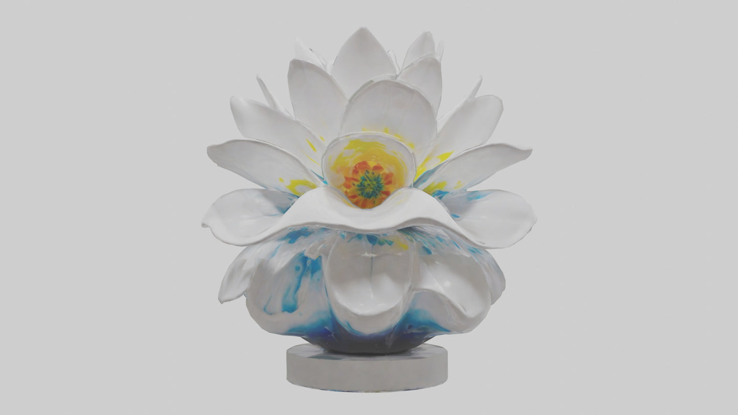 3D model Liquid Form Flower Sculpture model VR / AR / low-poly