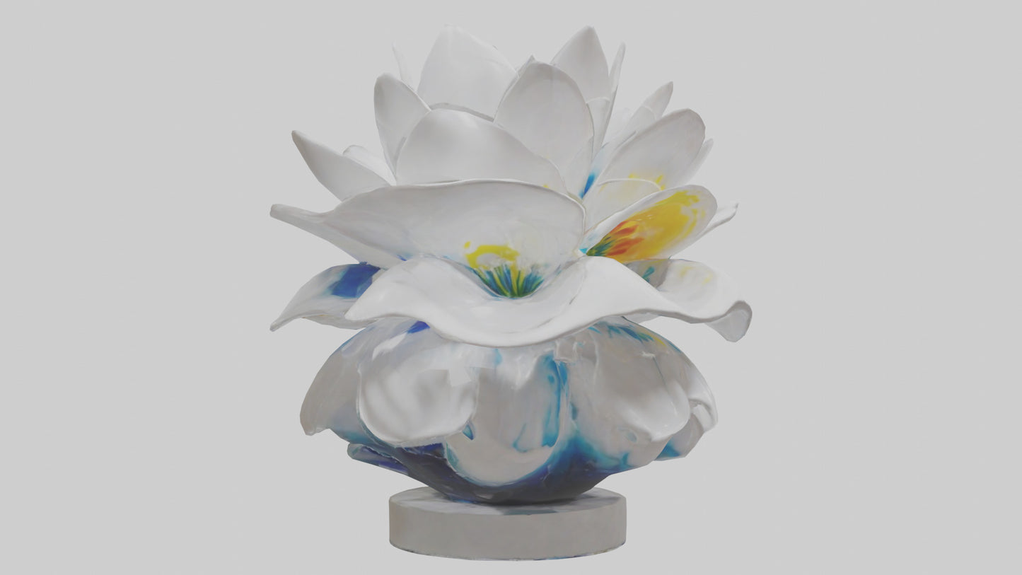 3D model Liquid Form Flower Sculpture model VR / AR / low-poly