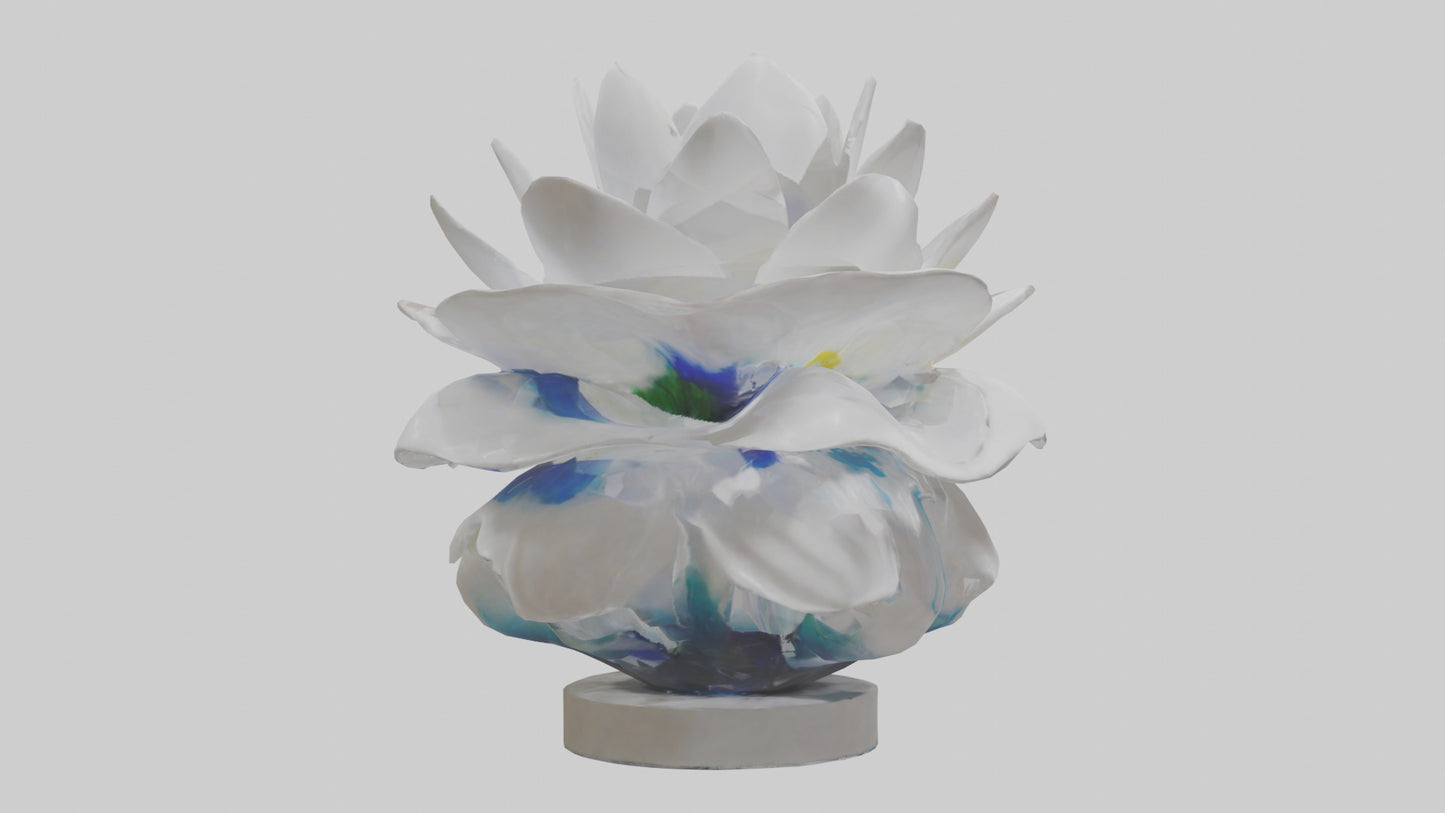 3D model Liquid Form Flower Sculpture model VR / AR / low-poly