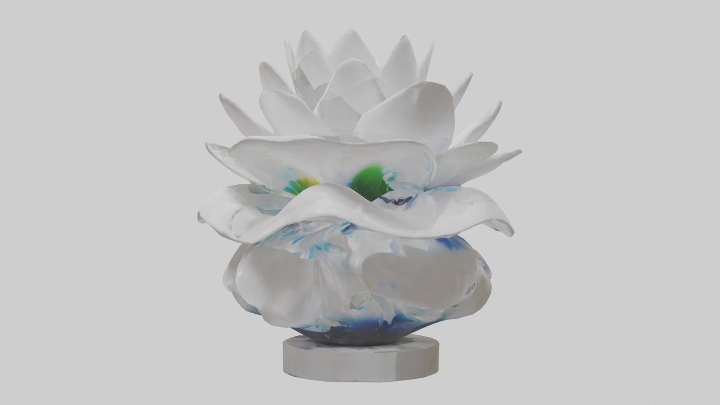 3D model Liquid Form Flower Sculpture model VR / AR / low-poly