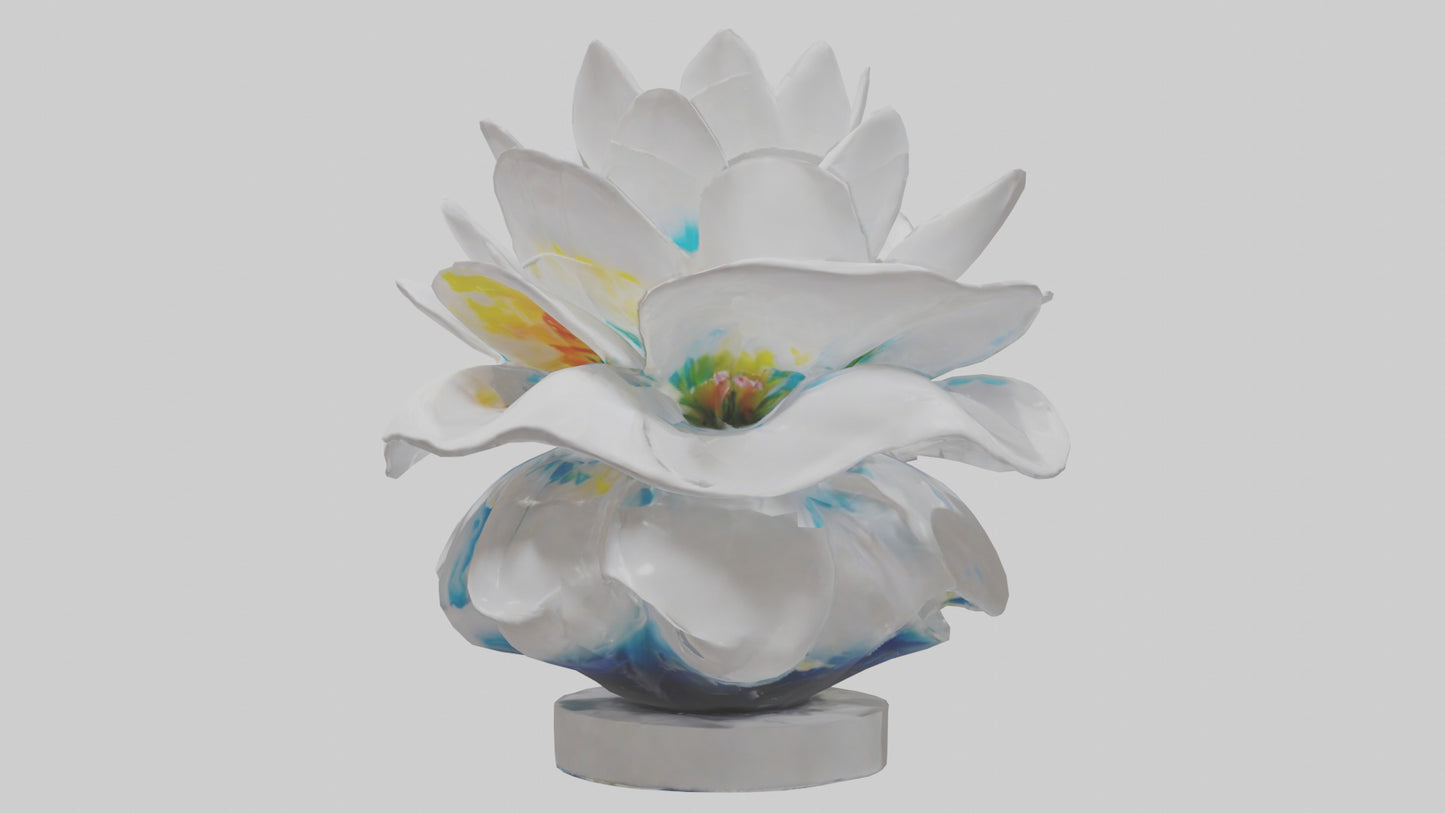 3D model Liquid Form Flower Sculpture model VR / AR / low-poly