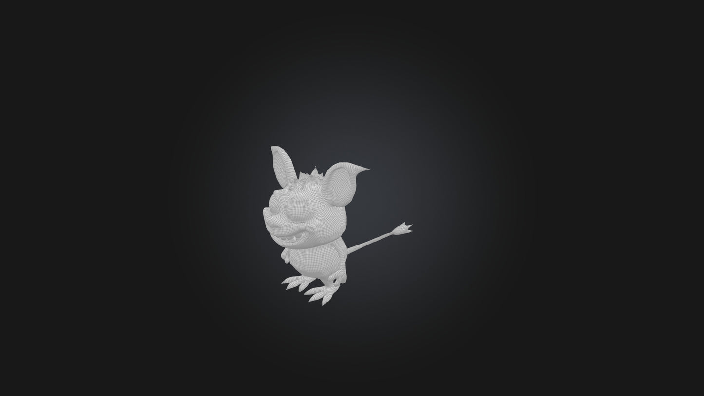 3D model little monster VR / AR / low-poly