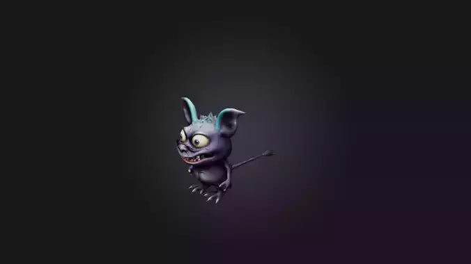 3D model little monster VR / AR / low-poly