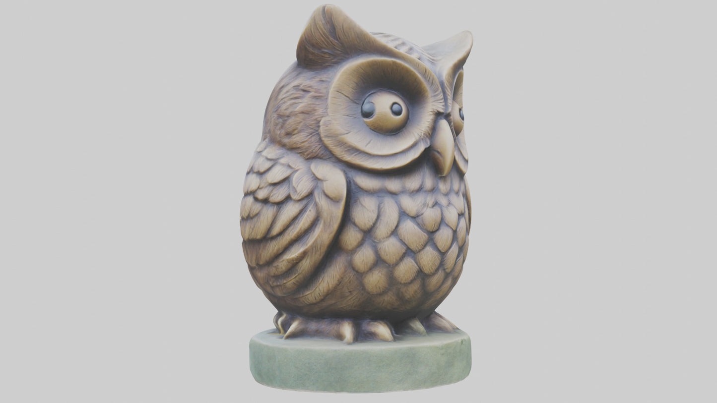 3D model Little Owl statue model VR / AR / low-poly
