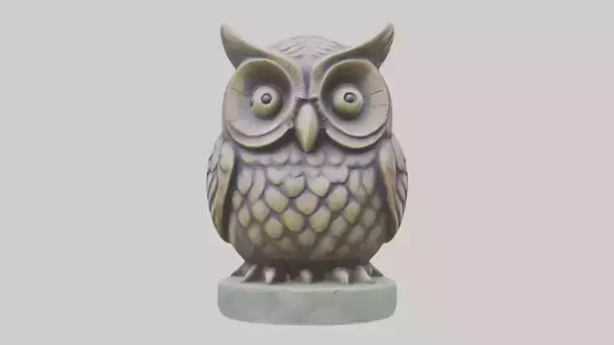 3D model Little Owl statue model VR / AR / low-poly