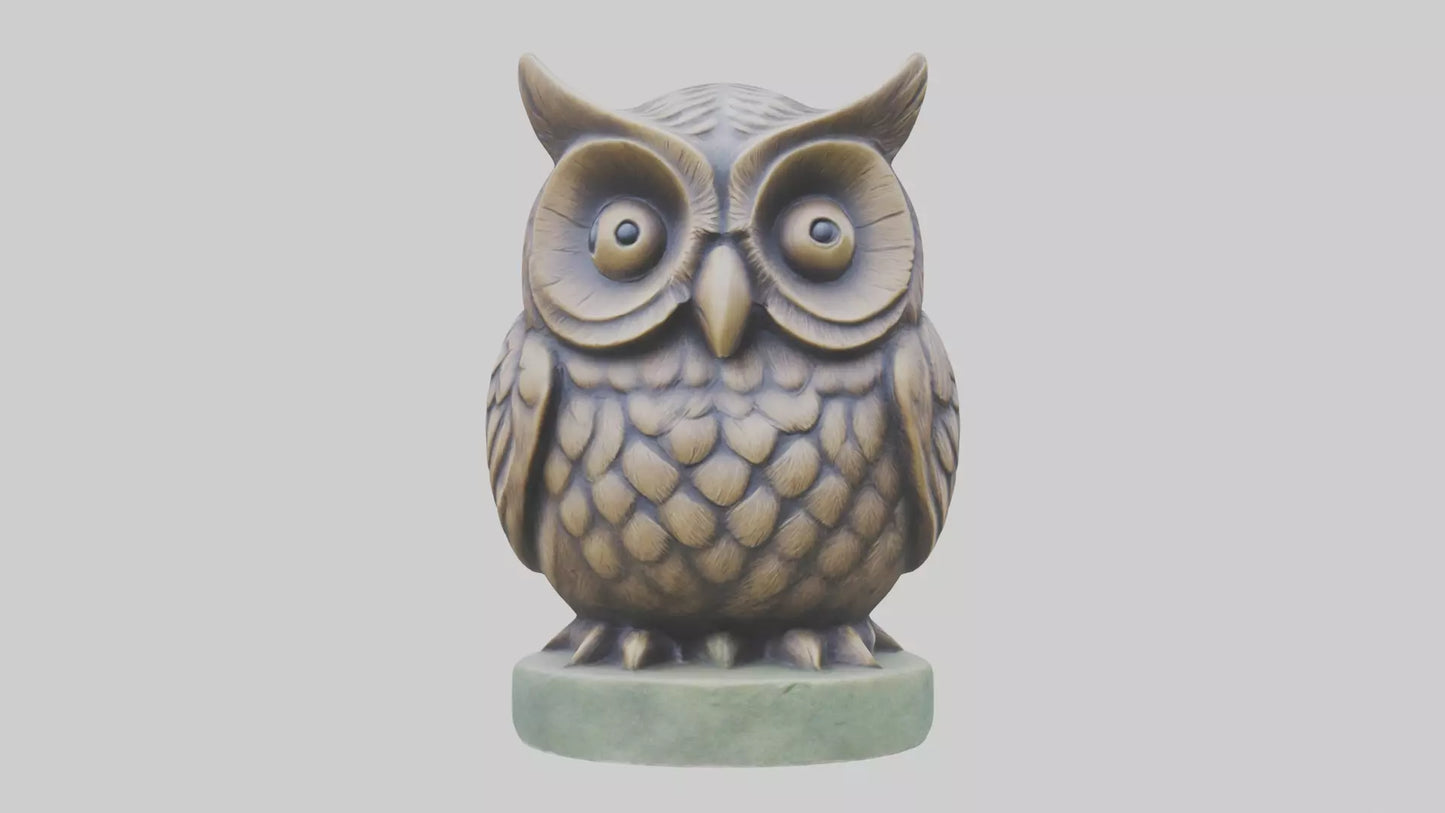 3D model Little Owl statue model VR / AR / low-poly
