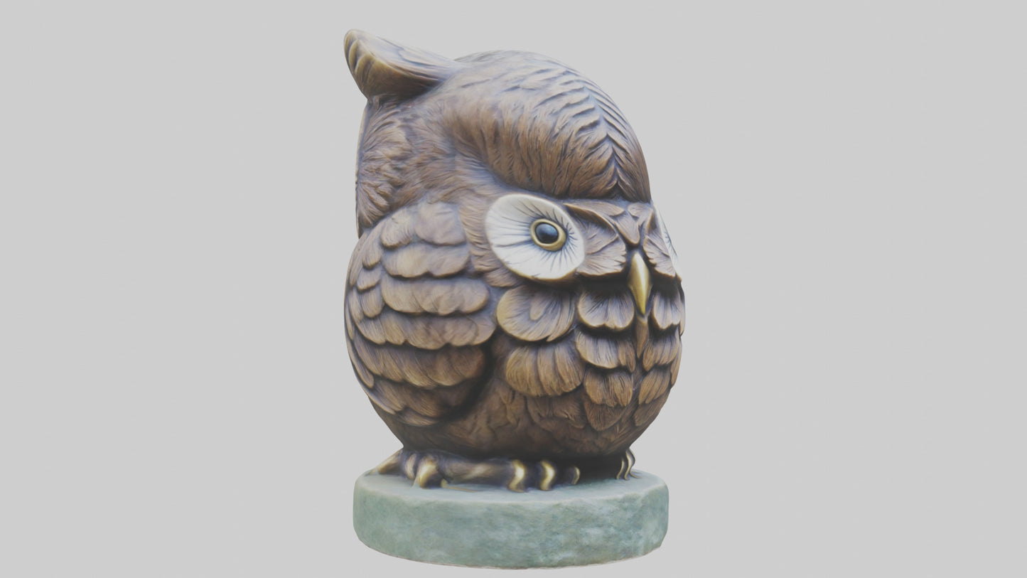 3D model Little Owl statue model VR / AR / low-poly