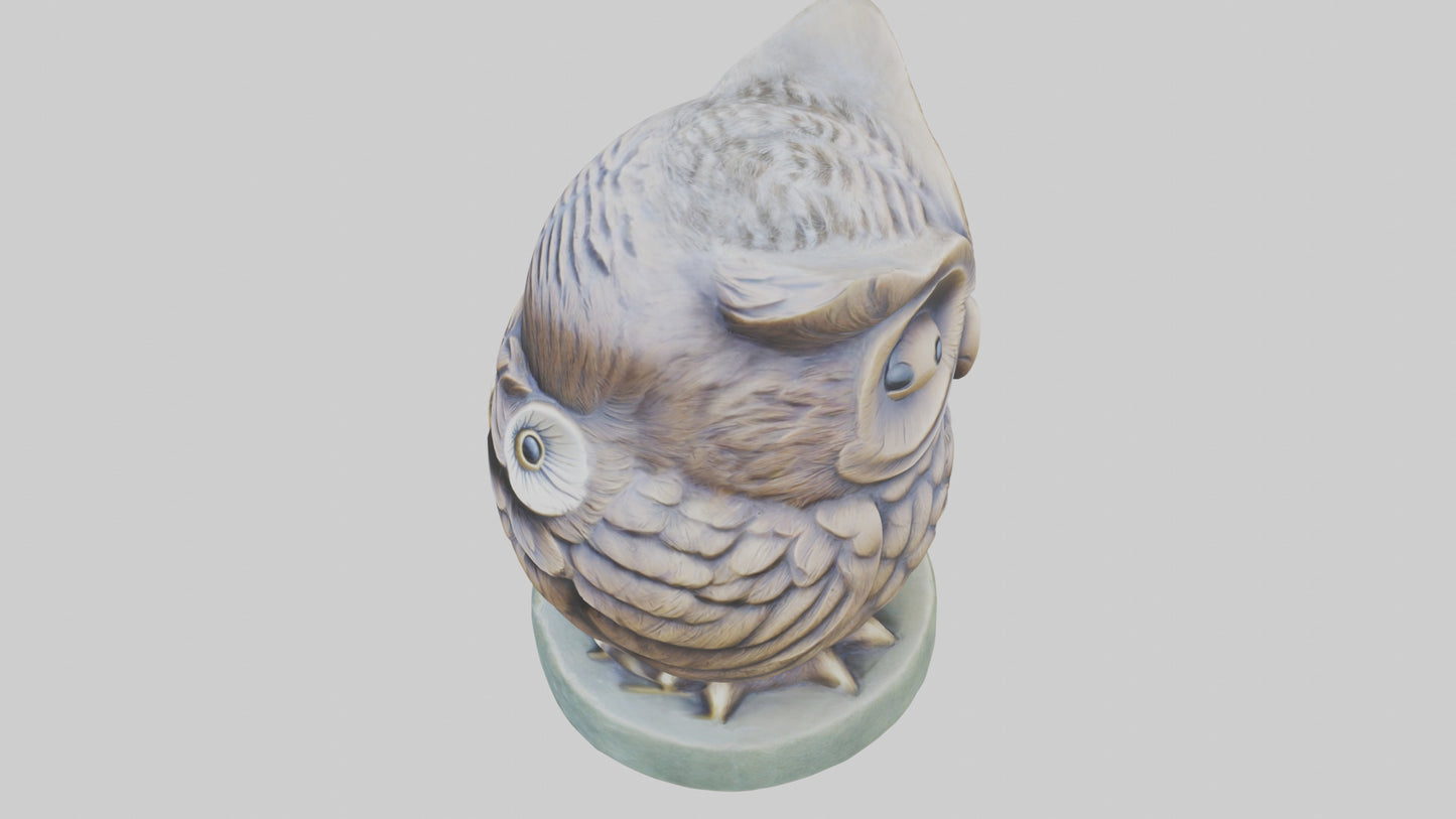 3D model Little Owl statue model VR / AR / low-poly