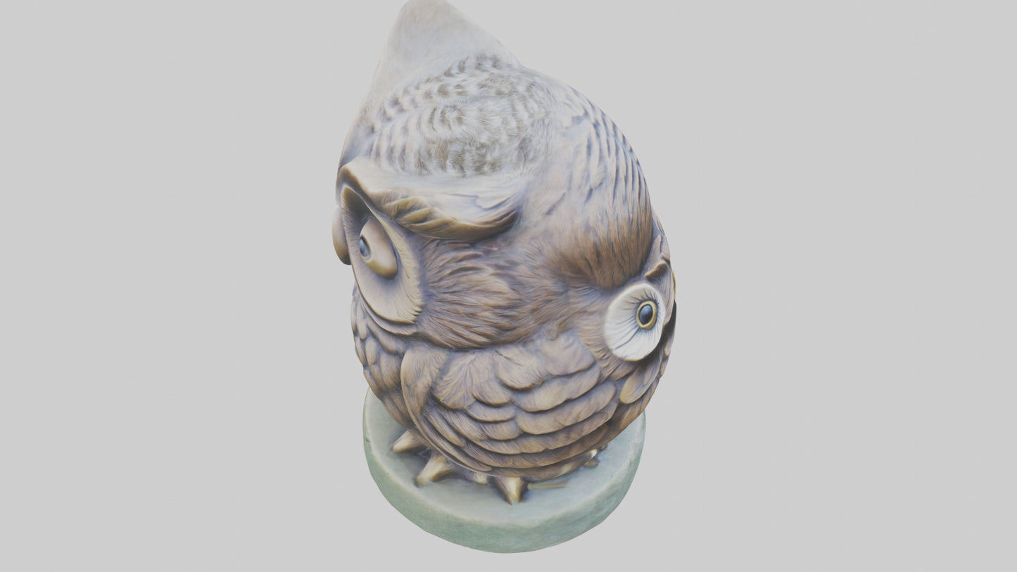 3D model Little Owl statue model VR / AR / low-poly