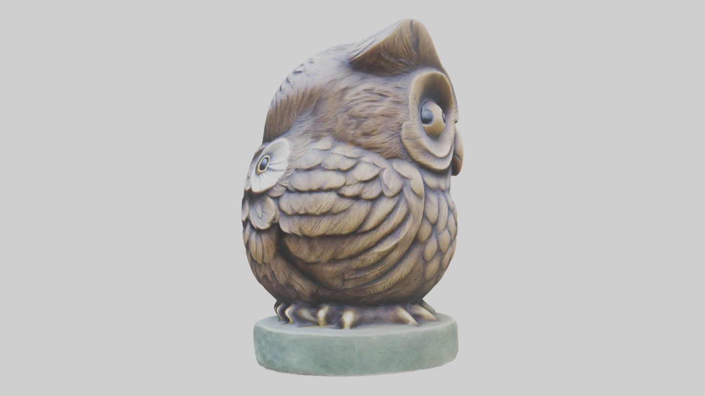 3D model Little Owl statue model VR / AR / low-poly