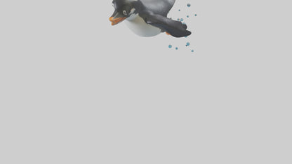 Little Penguin swimming model VR / AR / low-poly