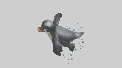 Little Penguin swimming model VR / AR / low-poly