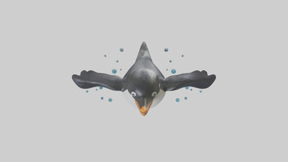 Little Penguin swimming model VR / AR / low-poly