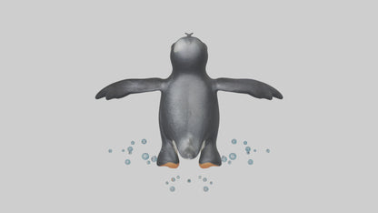 Little Penguin swimming model VR / AR / low-poly