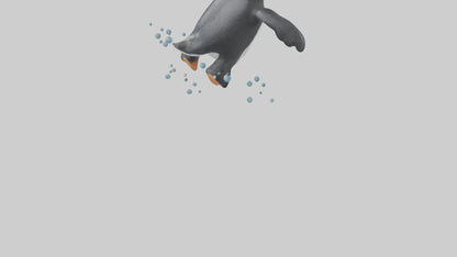 Little Penguin swimming model VR / AR / low-poly