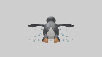 Little Penguin swimming model VR / AR / low-poly