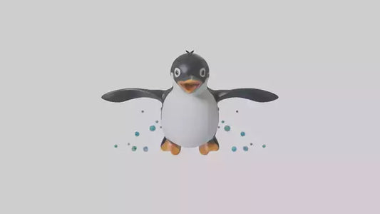 Little Penguin swimming model VR / AR / low-poly