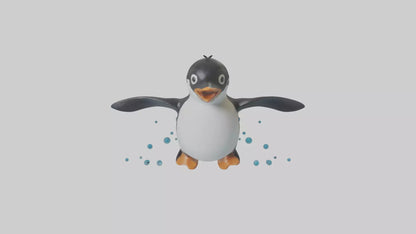 Little Penguin swimming model VR / AR / low-poly