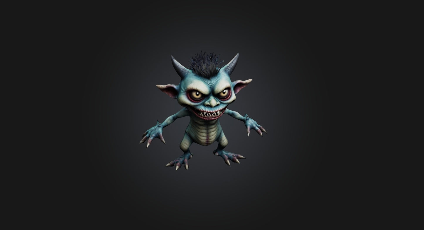 3D model Little Scary Monster  VR / AR / low-poly