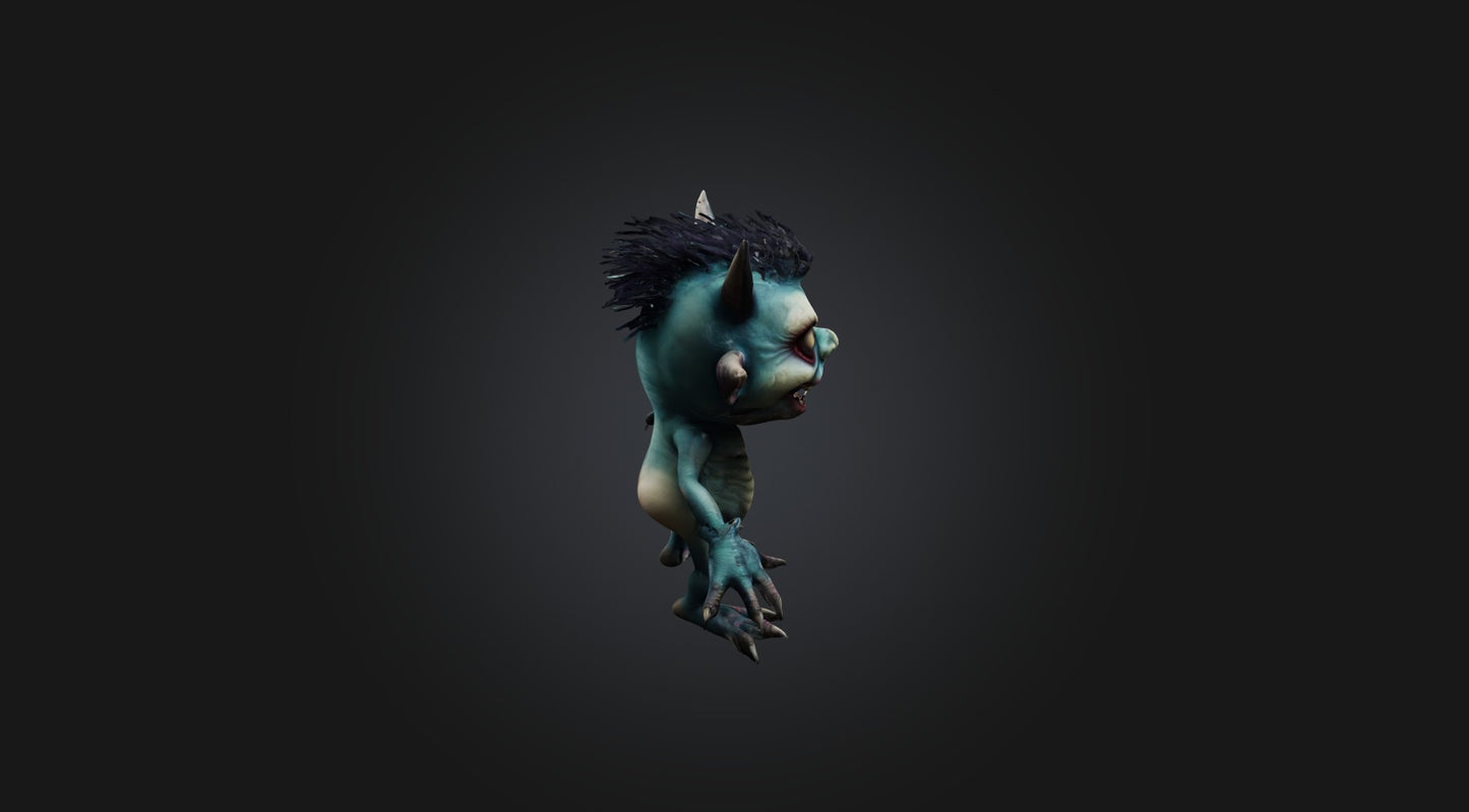 3D model Little Scary Monster  VR / AR / low-poly