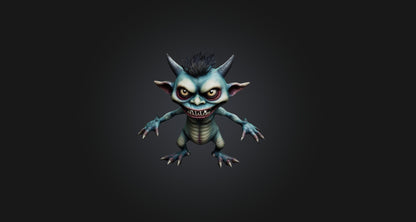 3D model Little Scary Monster  VR / AR / low-poly