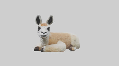 3D model Llama lying down model VR / AR / low-poly