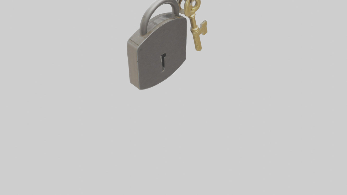 3D model Lock and key keychain model VR / AR / low-poly