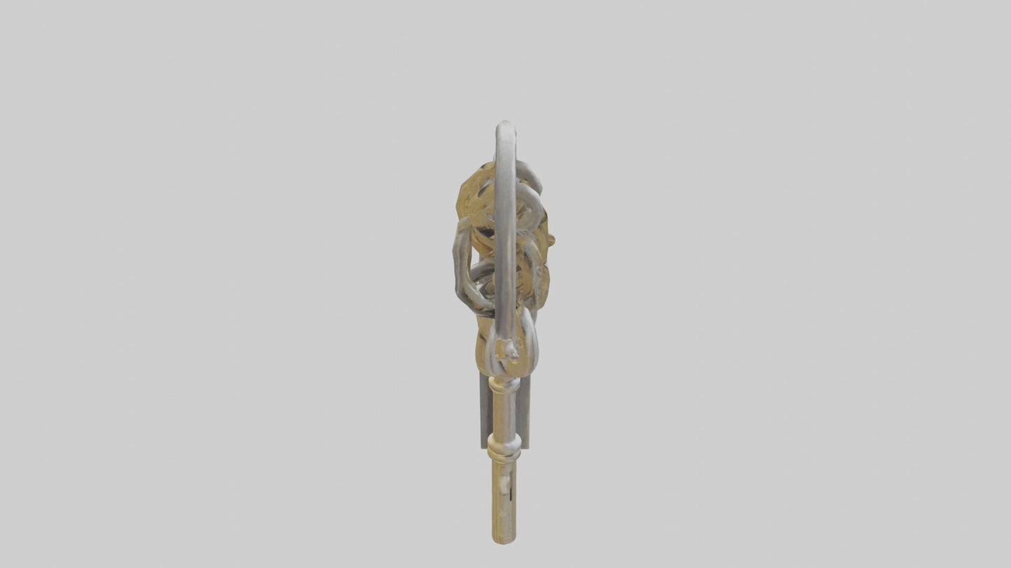 3D model Lock and key keychain model VR / AR / low-poly