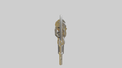 3D model Lock and key keychain model VR / AR / low-poly
